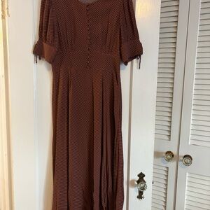 J. Crew Chocolate Brown Polka Dot Dress